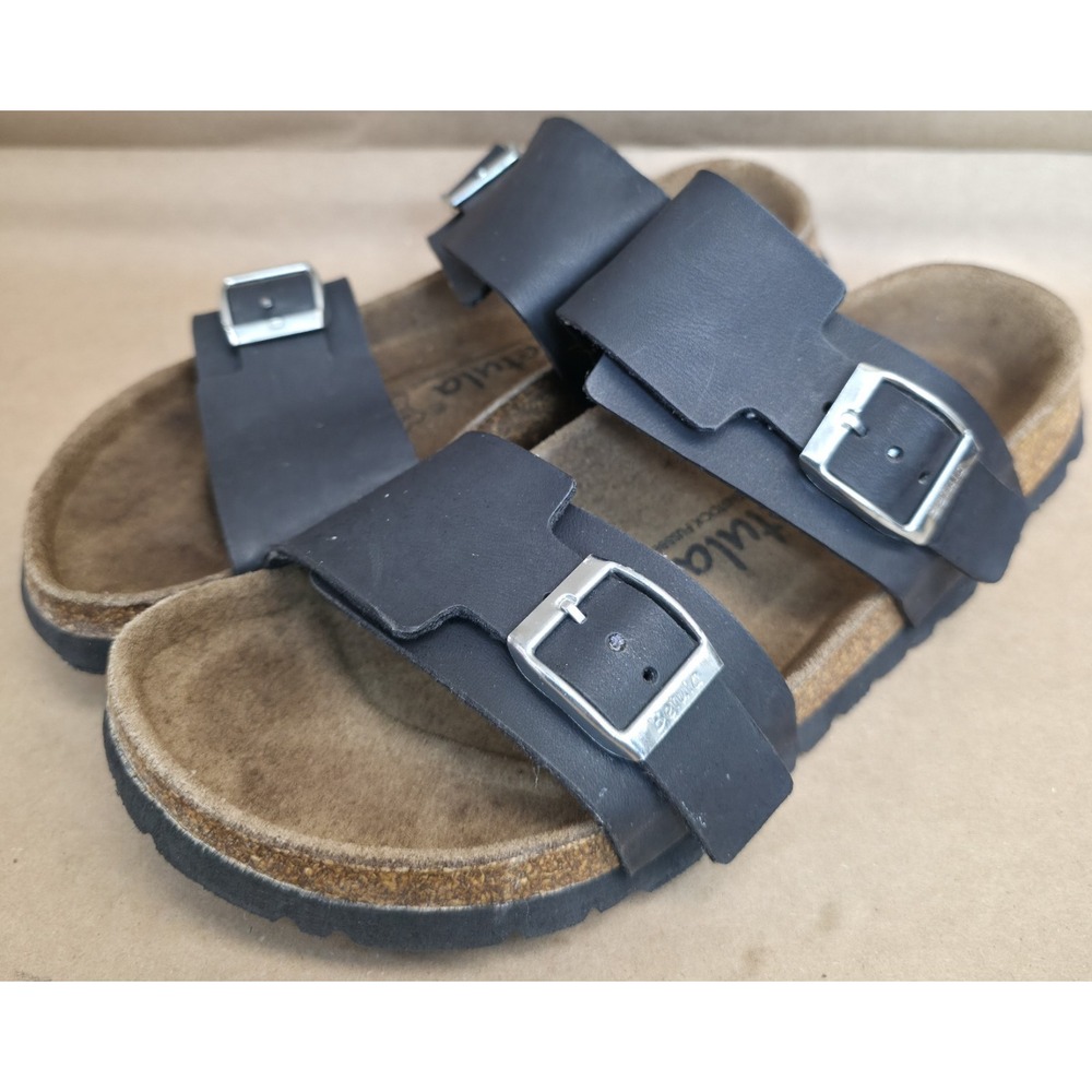 Birkenstock Betula EUR 37 US 6 Sydney Birko-Flor Black Sandals Double Buckle